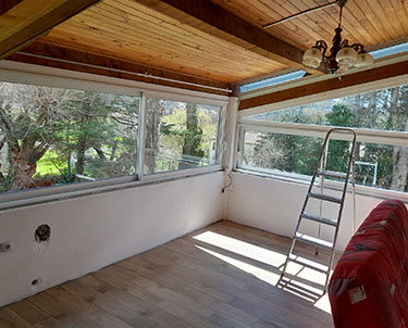 Pièce vitrée sur mesure vue de l'intérieur